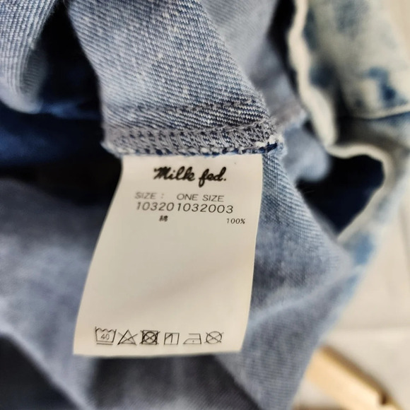 Vintage 90s Milkfed Acid Wash Denim Mini Dress Sopia Coppola One Size Japan - Picture 15 of 16